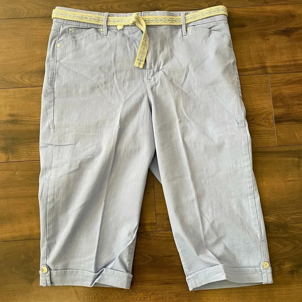 Gloria Vanderbilt Womens Lillian Skimmer Capri Pants w/Belt - Picture 4 of 7